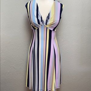 2/$30 Striped V-Neck Empire Midi Dress